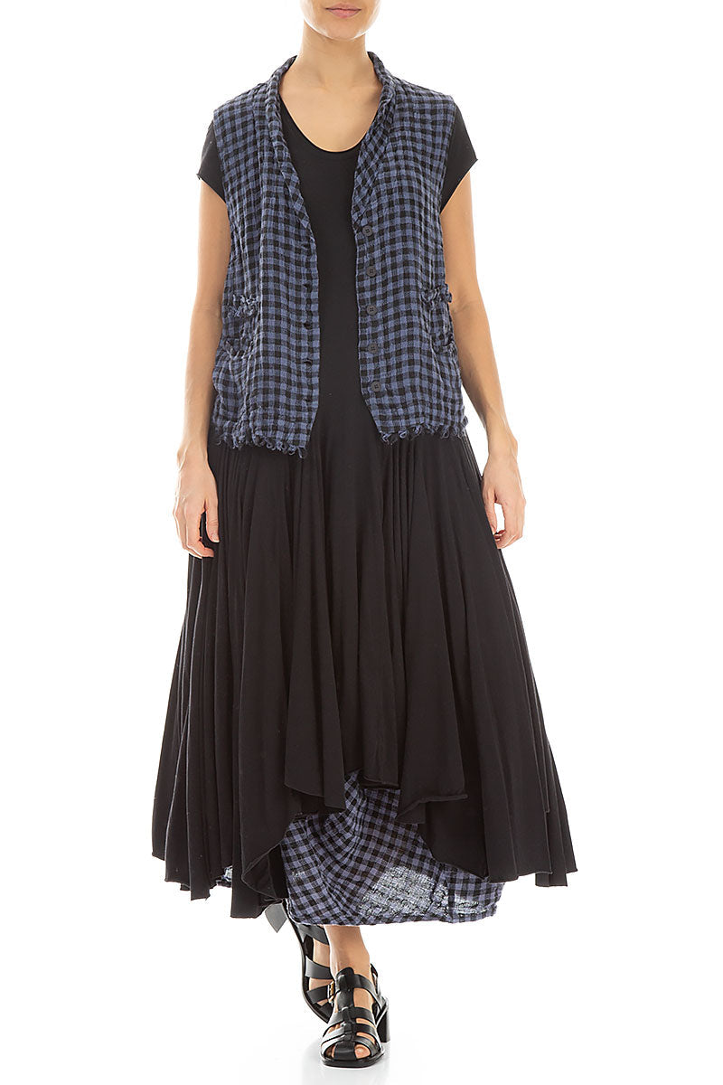 Asymmetric Black Cotton Dress