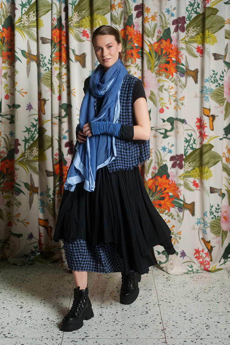 Asymmetric Black Cotton Dress