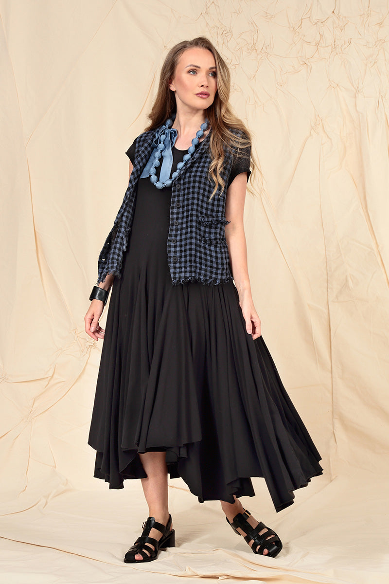 Asymmetric Black Cotton Dress