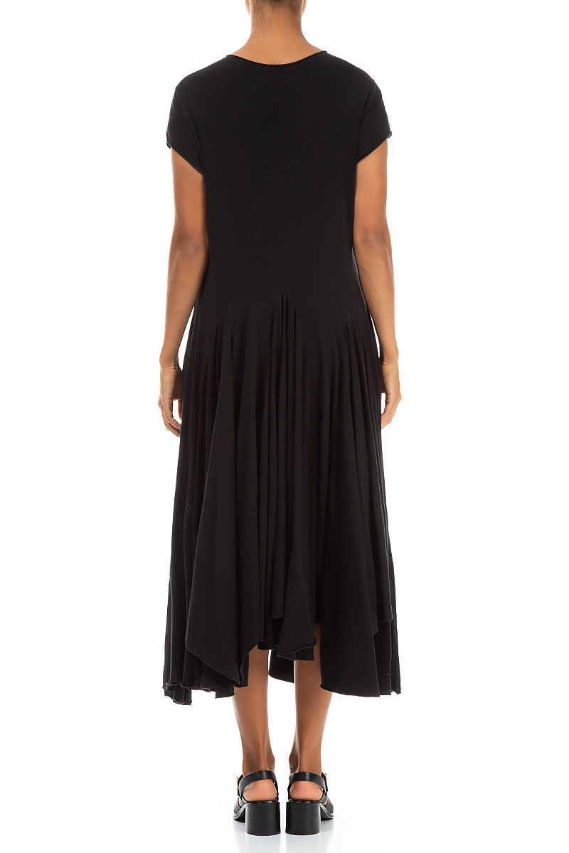 Asymmetric Black Cotton Dress