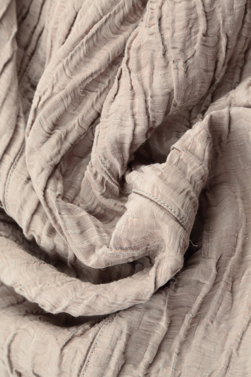 Balloon Crinkled Cappuccino Silk Linen Tunic