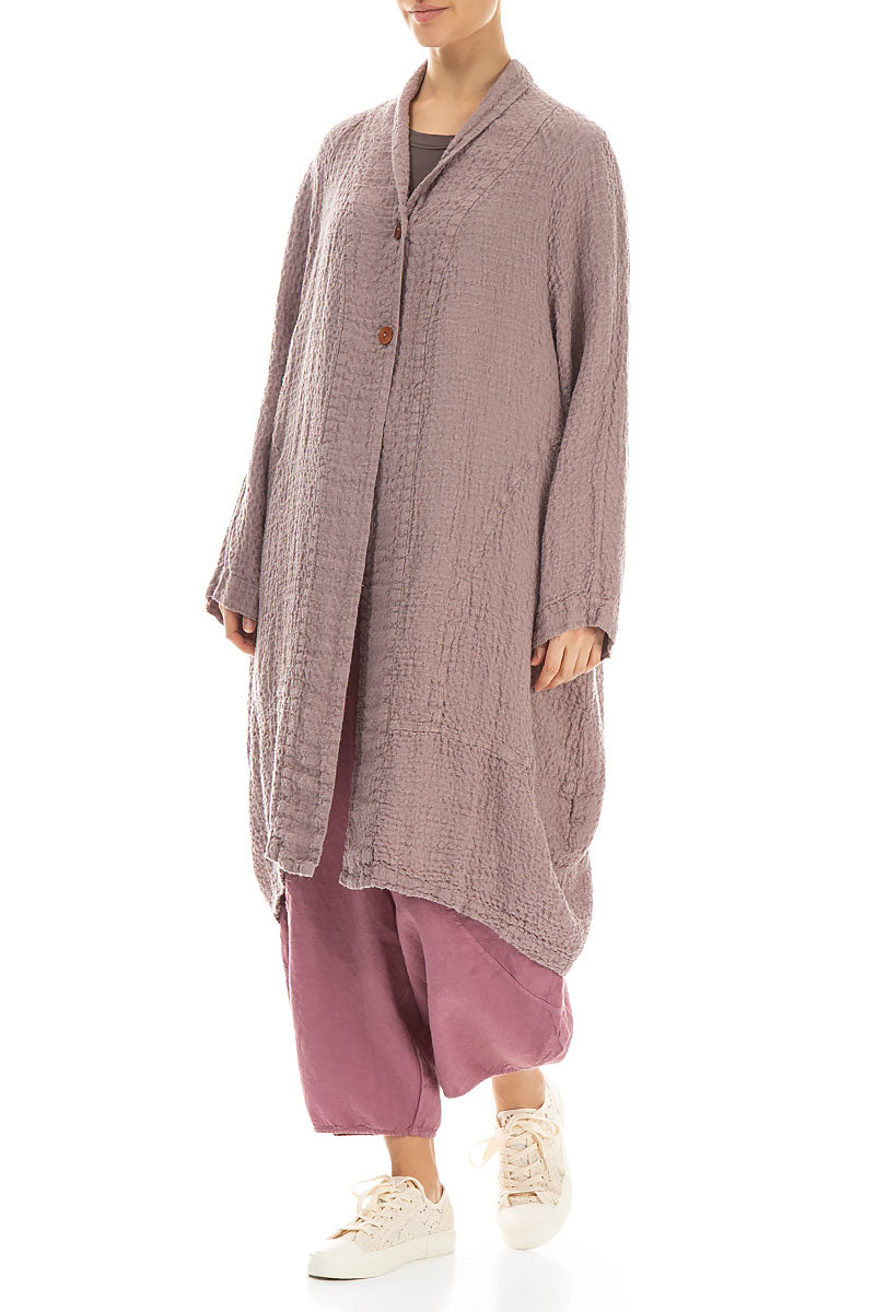 Balloon Textured Greige Linen Jacket