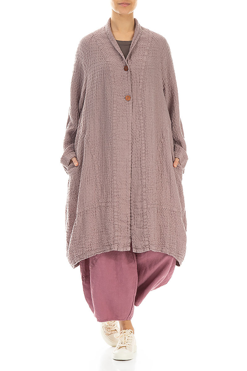 Balloon Textured Greige Linen Jacket