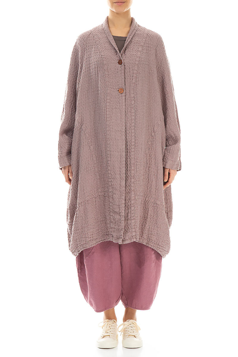 Balloon Textured Greige Linen Jacket