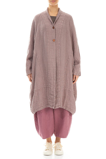 Balloon Textured Greige Linen Jacket