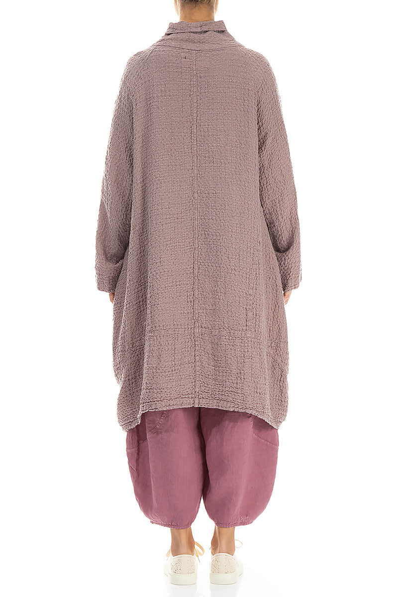 Balloon Textured Greige Linen Jacket