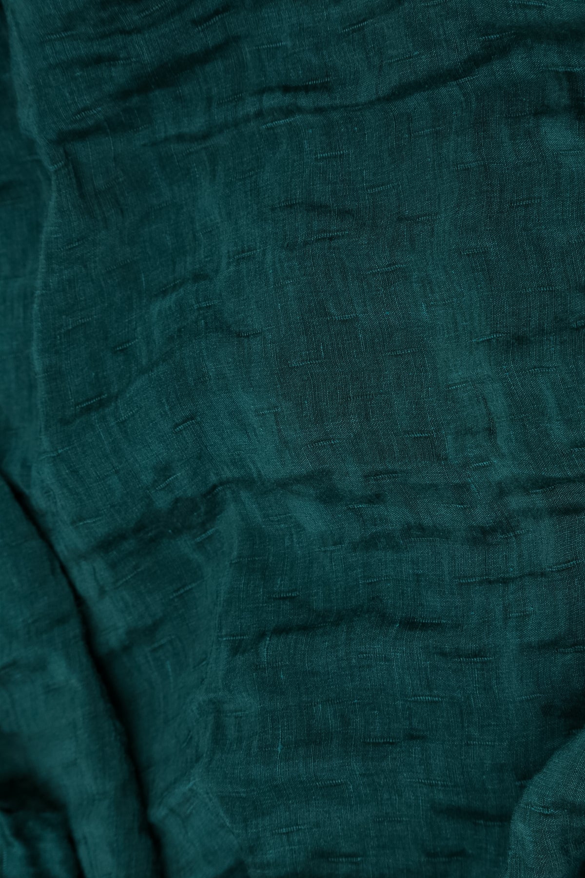 Balloon Textured Peacock Silk Linen Dress