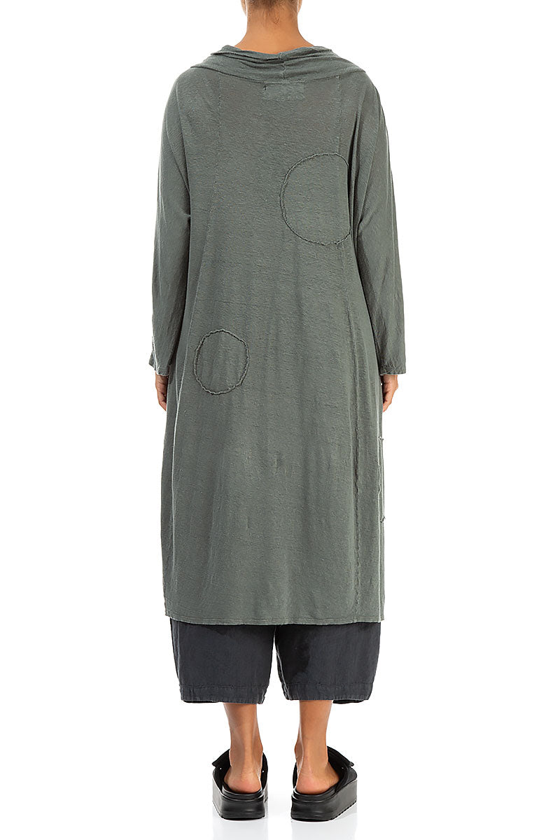 Boxy Bubble Décor Sage Linen Jersey Dress