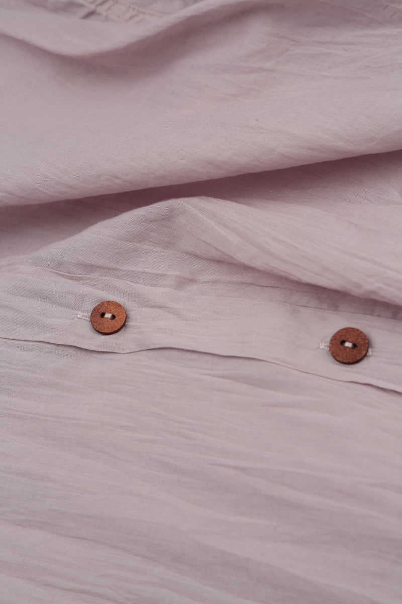 Collar Greige Crumpled Cotton Shirt