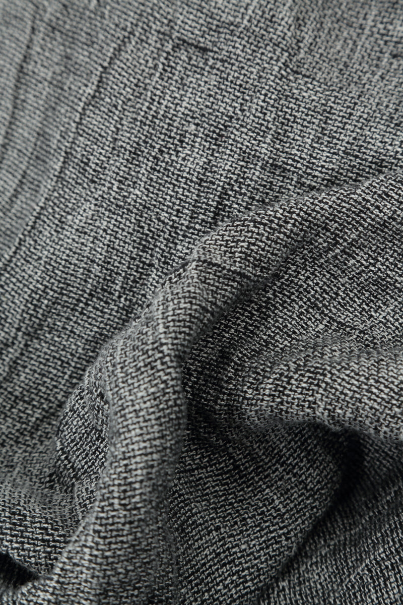 Cowl Neck Grey Mélange Linen Blouse