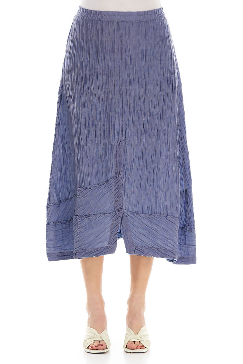 Crinkled Blue Nova Silk Skirt