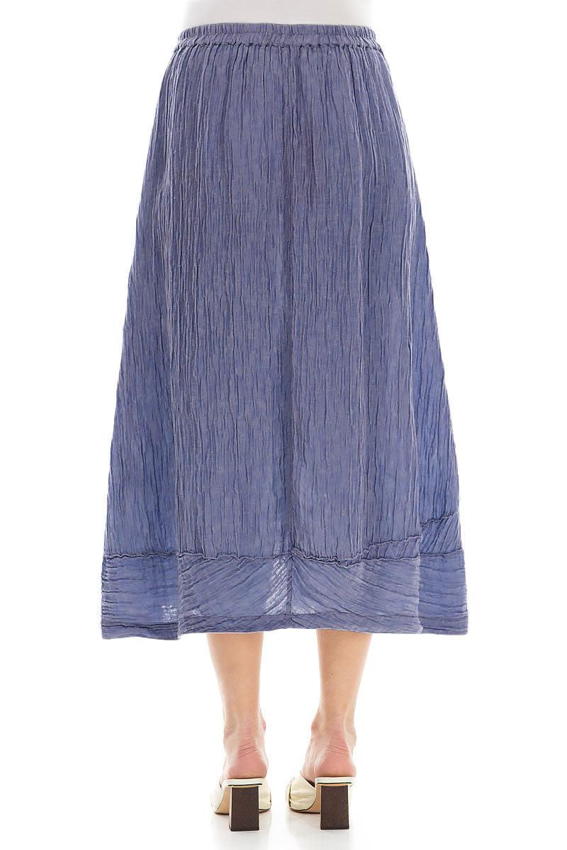 Crinkled Blue Nova Silk Skirt