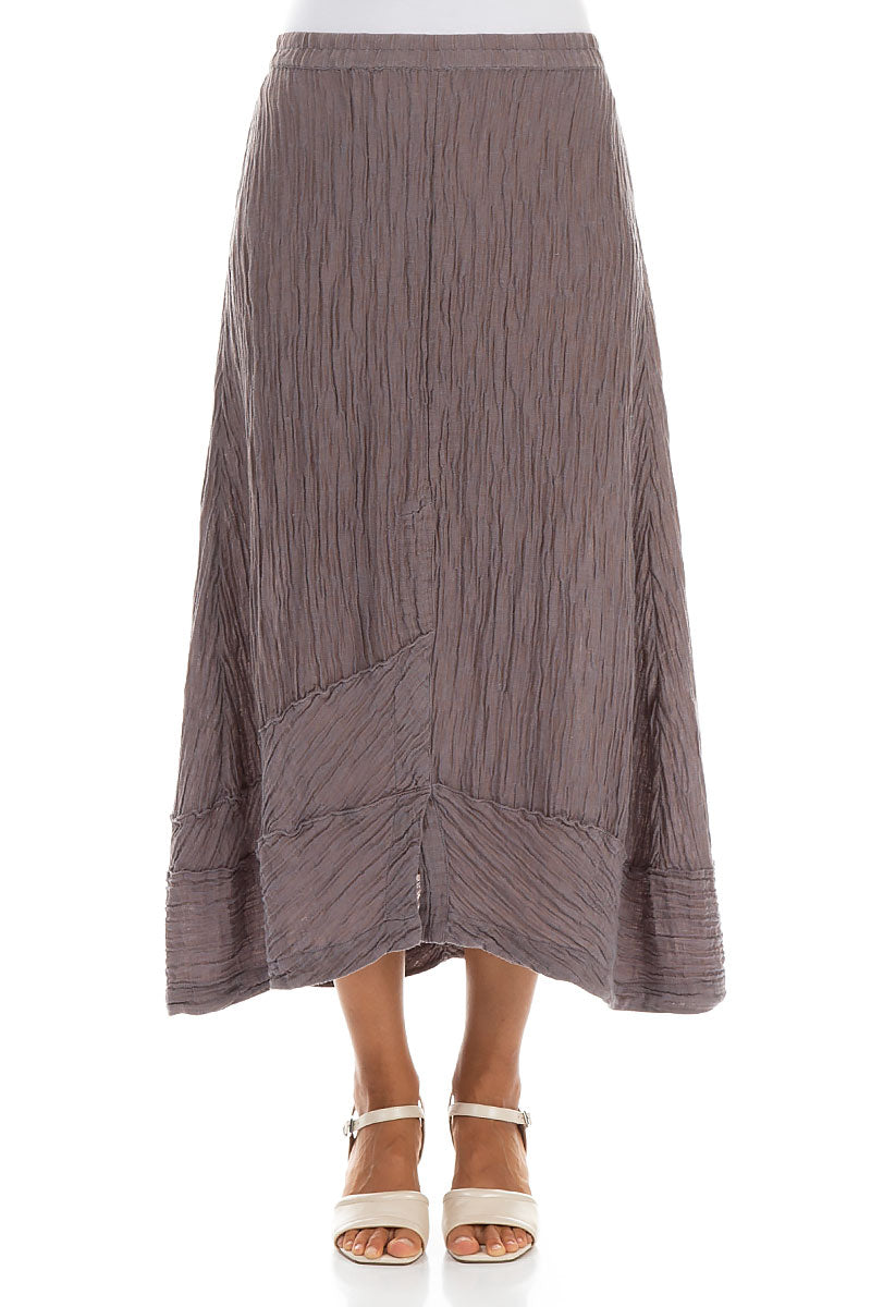 Crinkled Truffle Silk Skirt