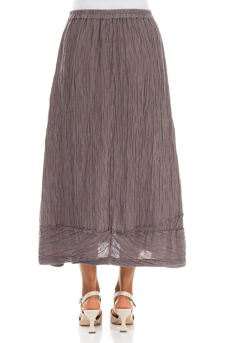 Crinkled Truffle Silk Skirt