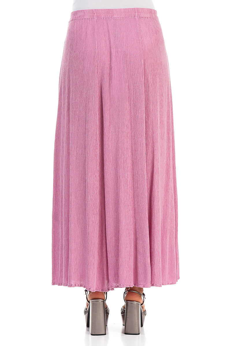 Crinkled Wild Berry Silk Viscose Maxi Skirt