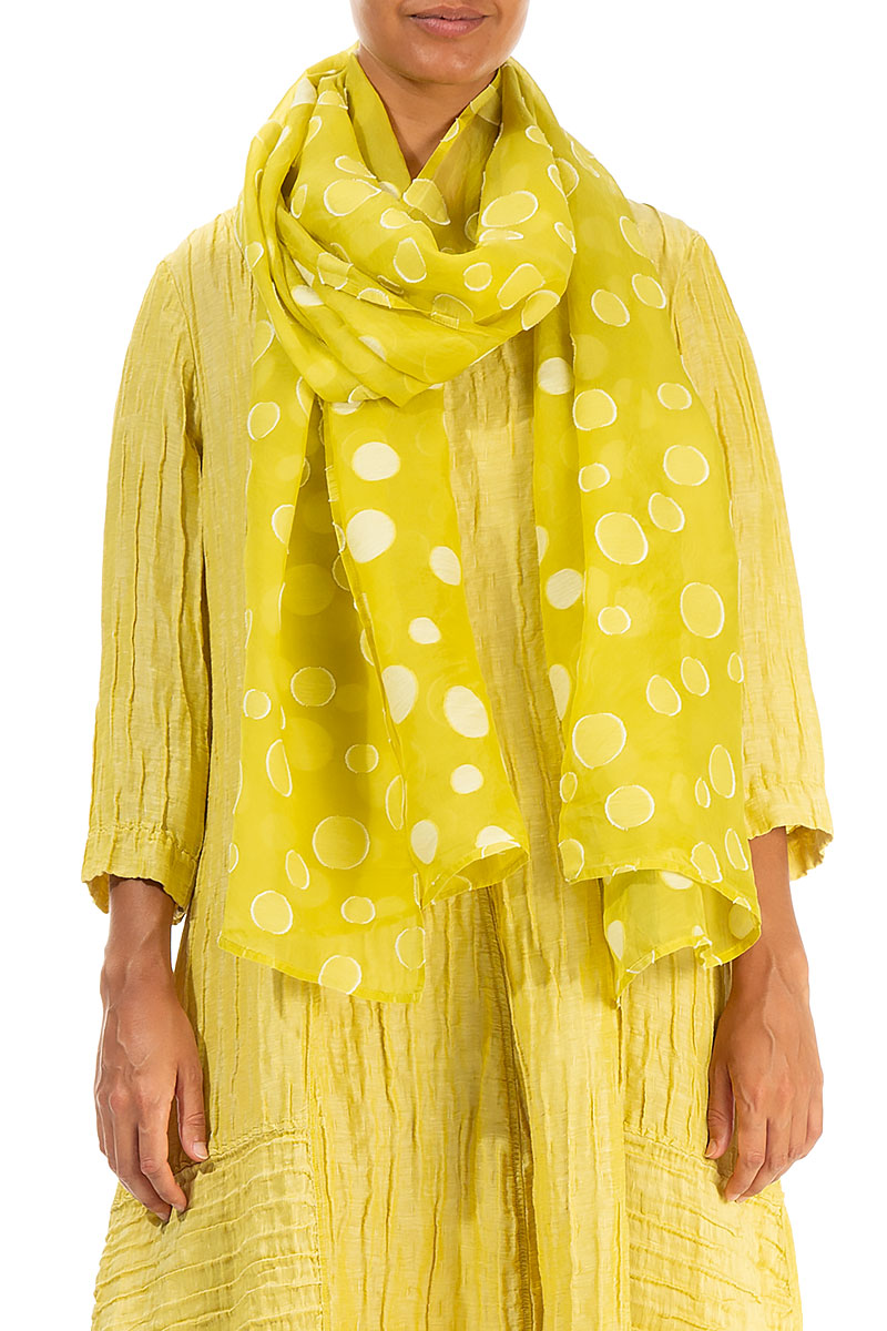 Cyber Lime Bubbles Silk Scarf