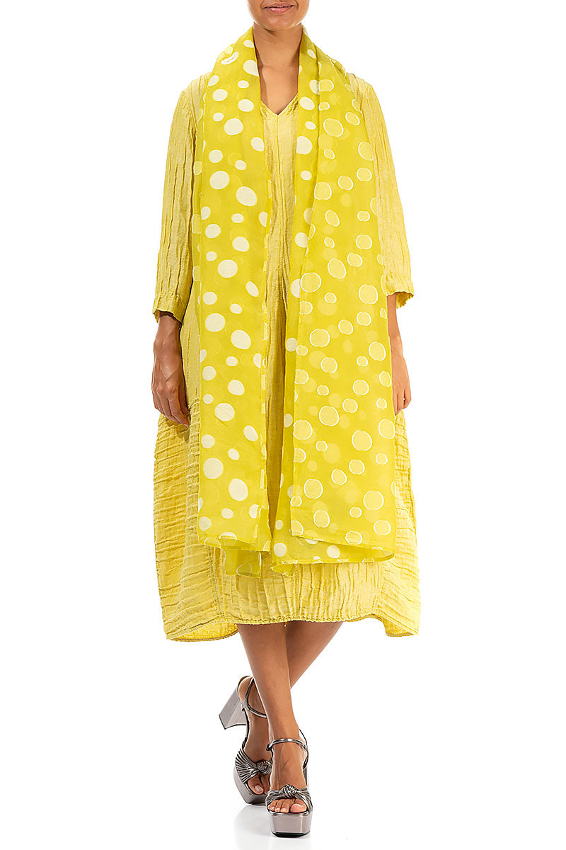 Cyber Lime Bubbles Silk Scarf