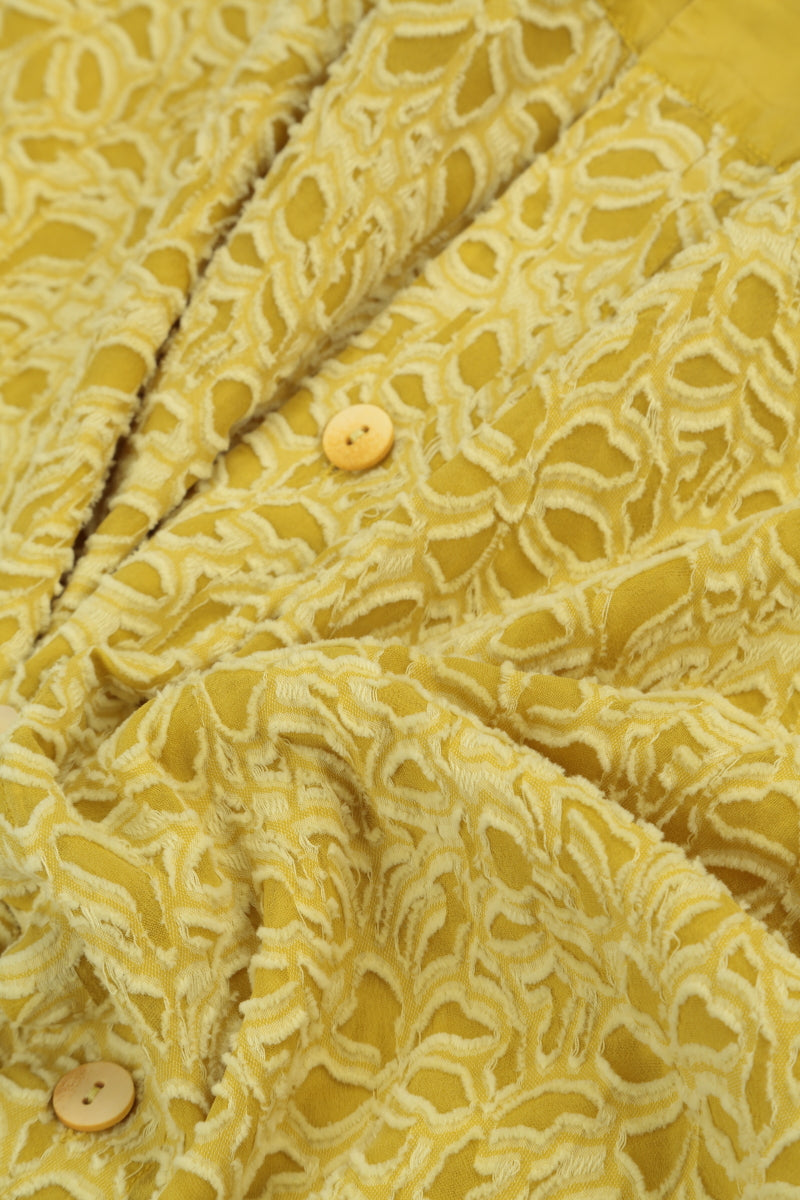 Elegant Floral Cyber Lime Silk Jacket