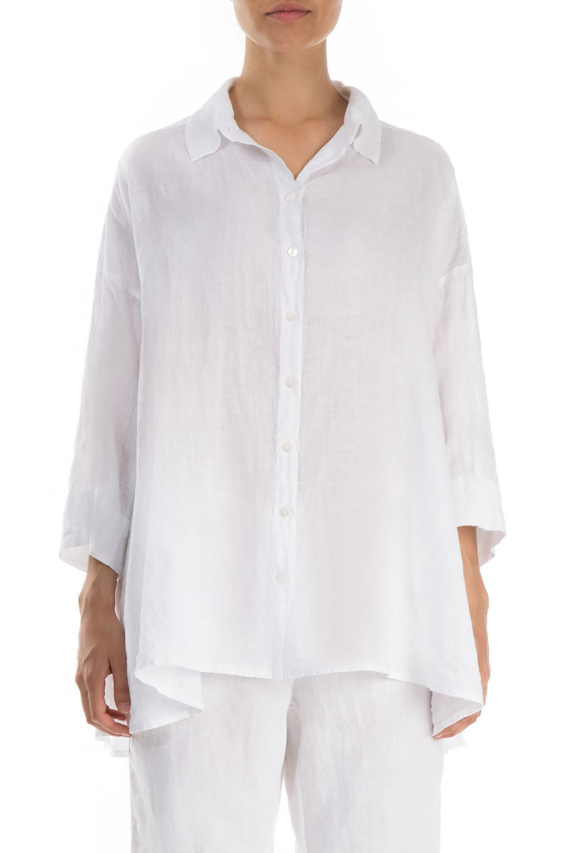 Loose White Linen Shirt