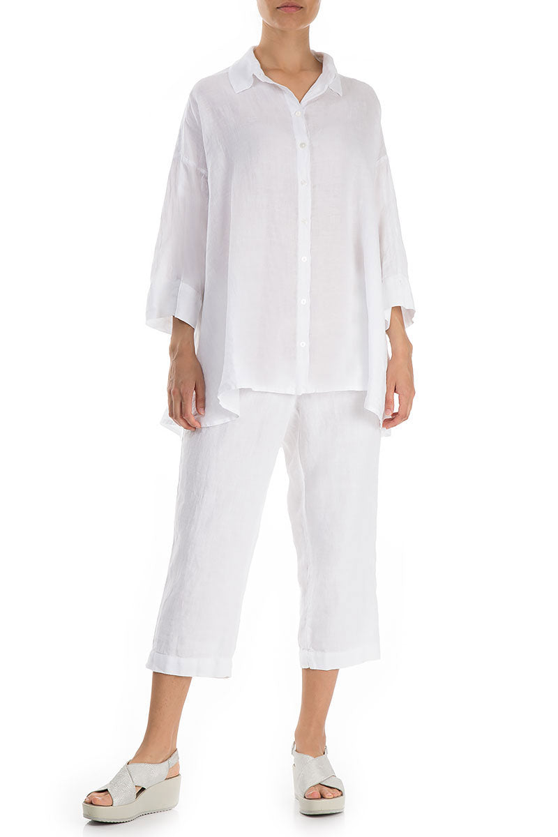 Loose White Linen Shirt