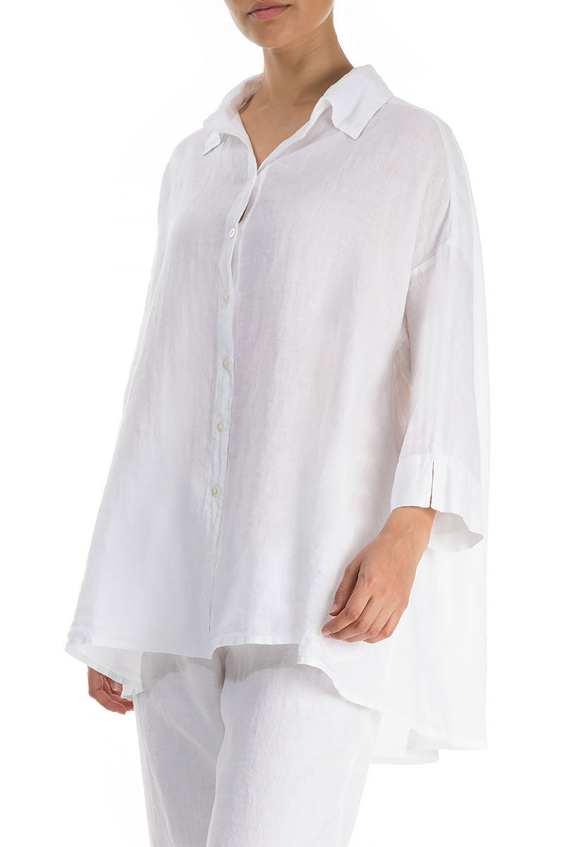 Loose White Linen Shirt