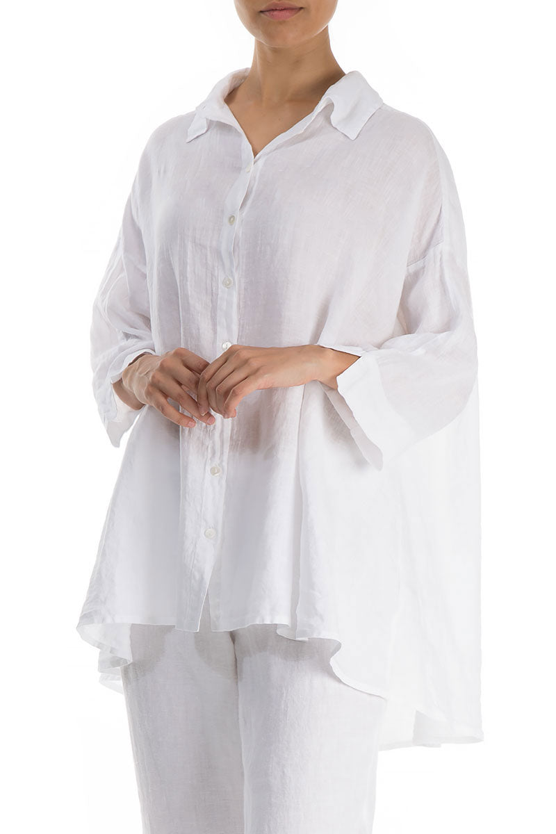 Loose White Linen Shirt