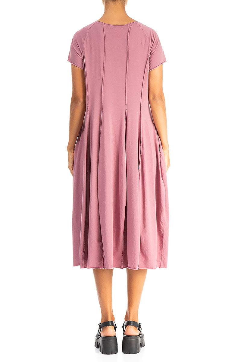 Exposed Seams Mauve Taupe Cotton Dress