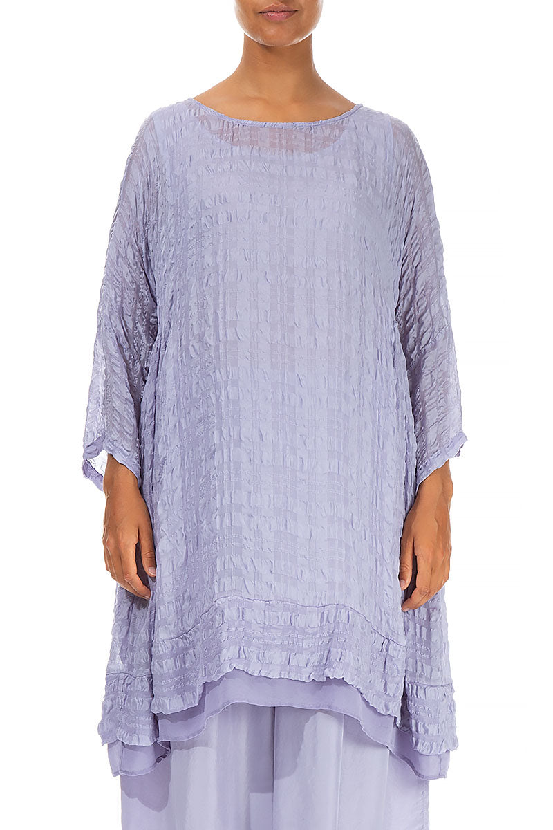 Flared Lavender Silk Cotton Tunic