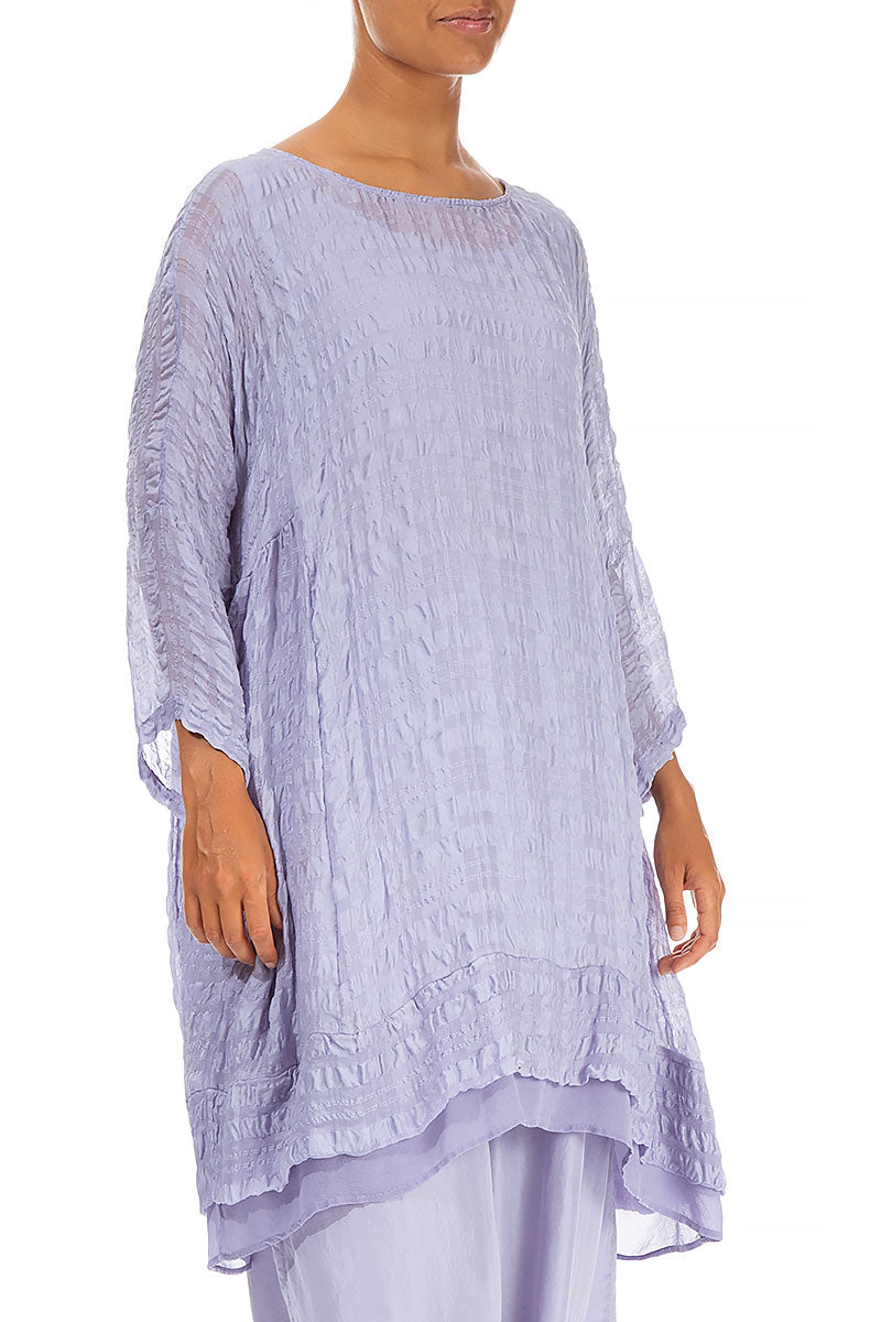 Flared Lavender Silk Cotton Tunic