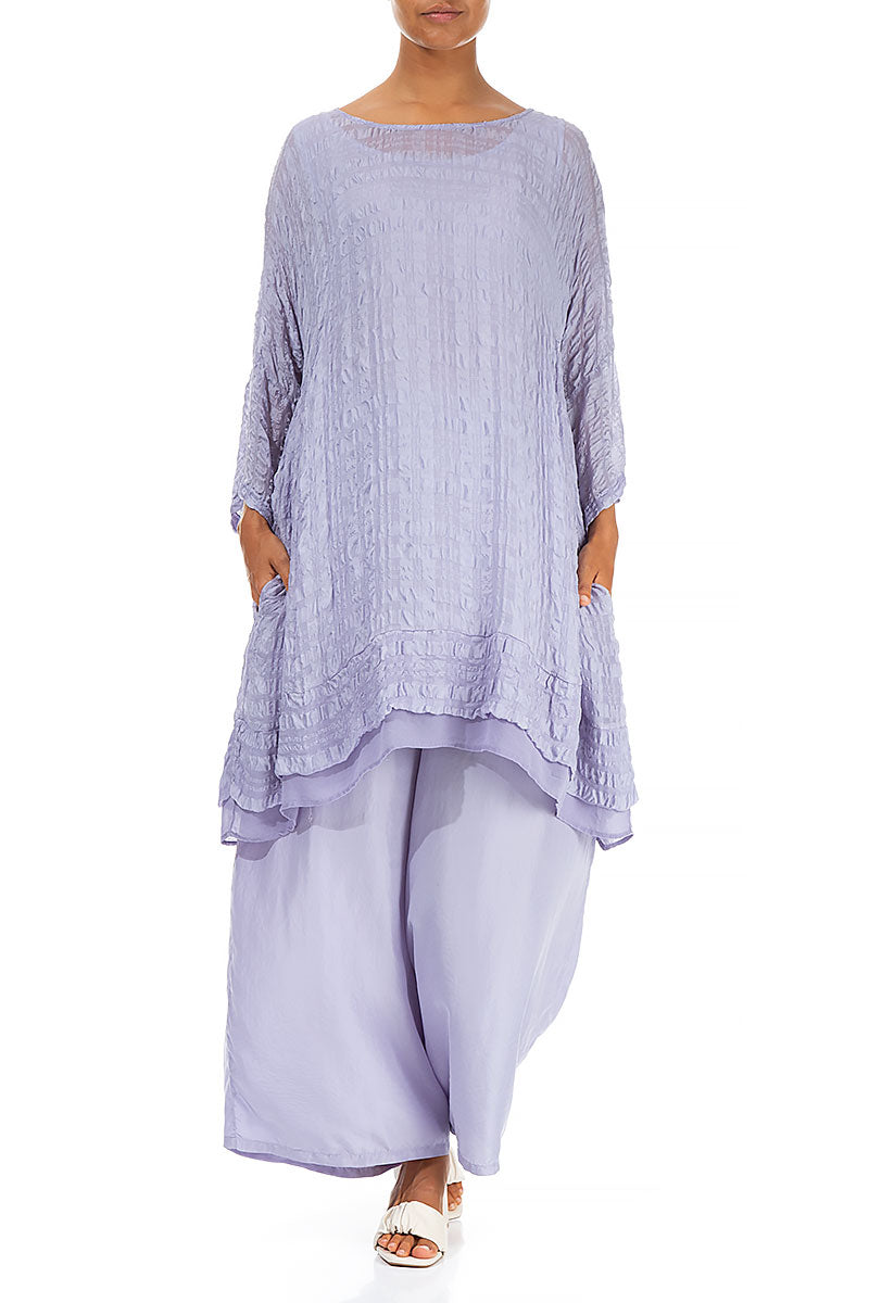 Flared Lavender Silk Cotton Tunic