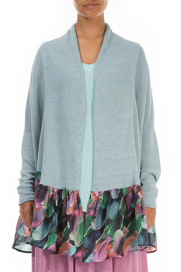 Flared Paint Charm Linen Cardigan