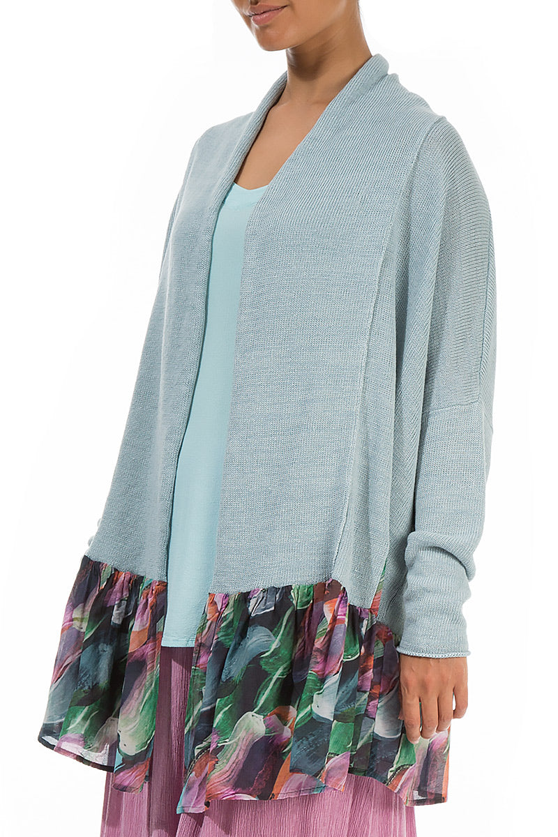 Flared Paint Charm Linen Cardigan