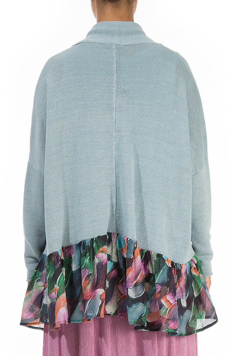 Flared Paint Charm Linen Cardigan