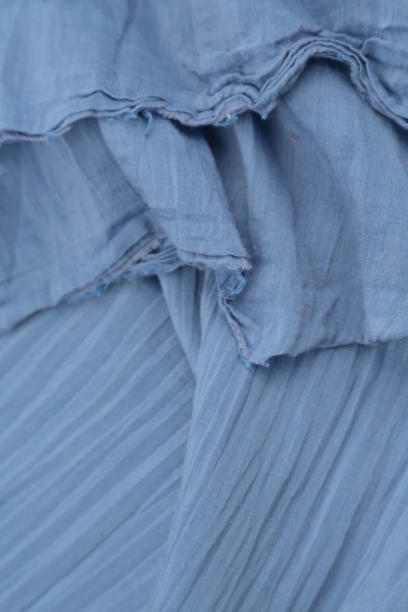 Flowy Blue Nova Silk Cotton Skirt