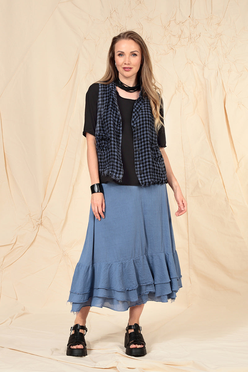 Flowy Blue Nova Silk Cotton Skirt