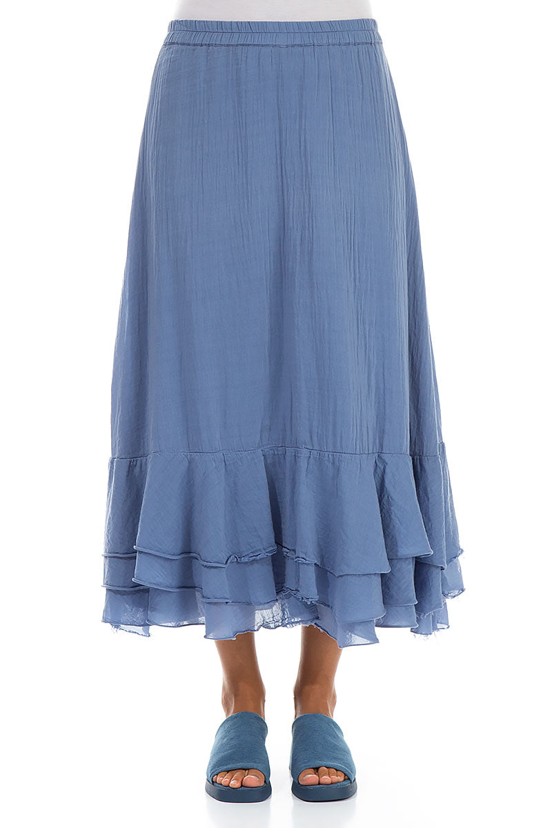 Flowy Blue Nova Silk Cotton Skirt