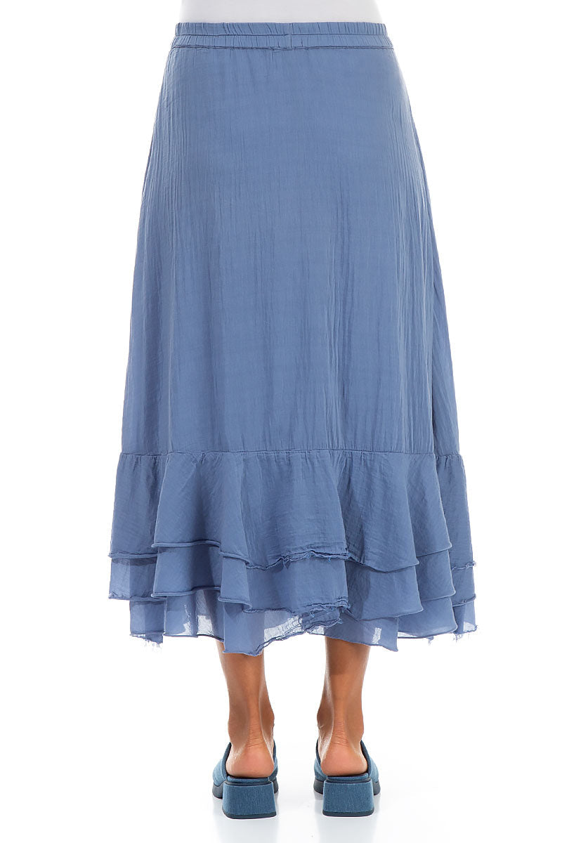 Flowy Blue Nova Silk Cotton Skirt