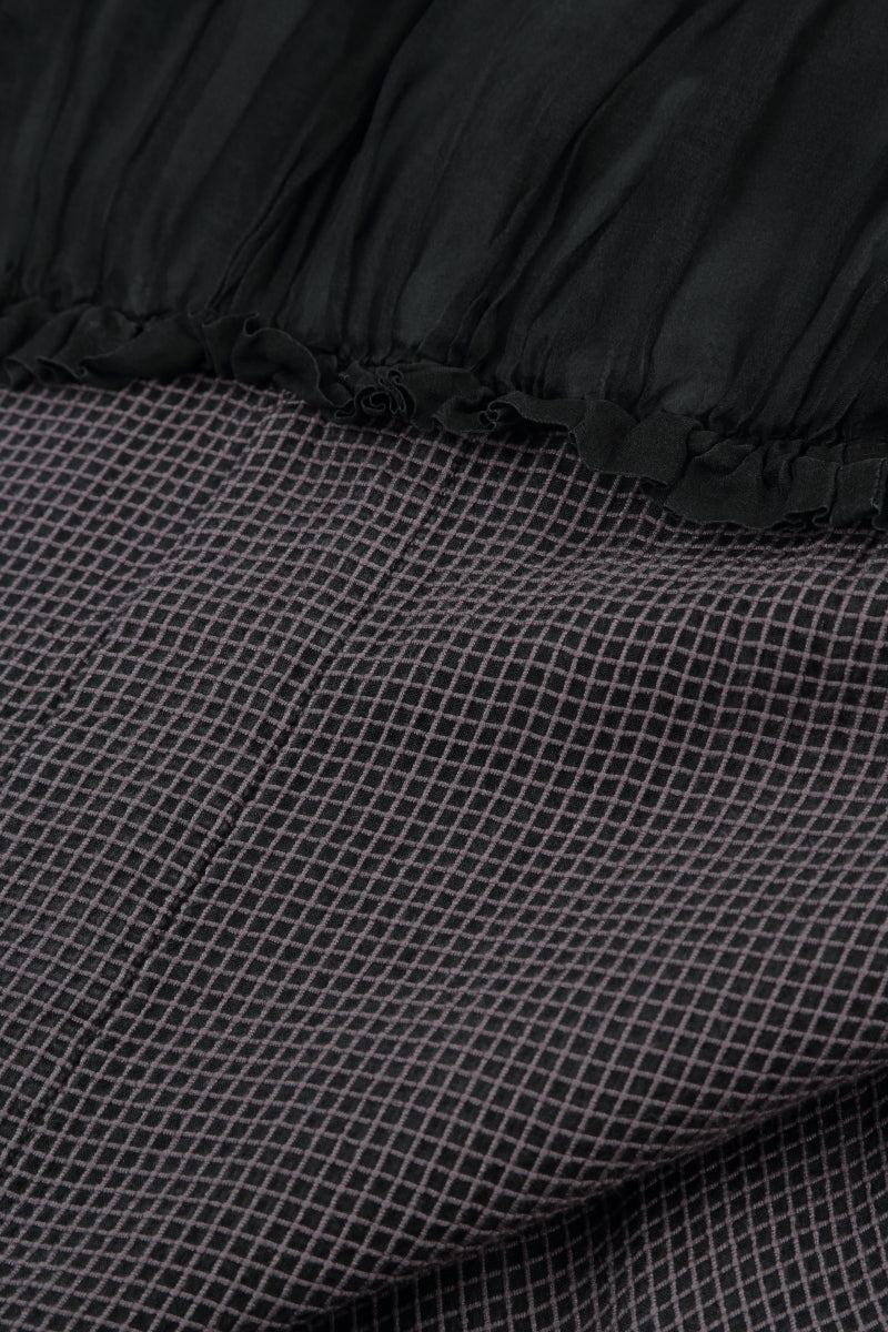 Flowy Graphite Mesh Silk Dress