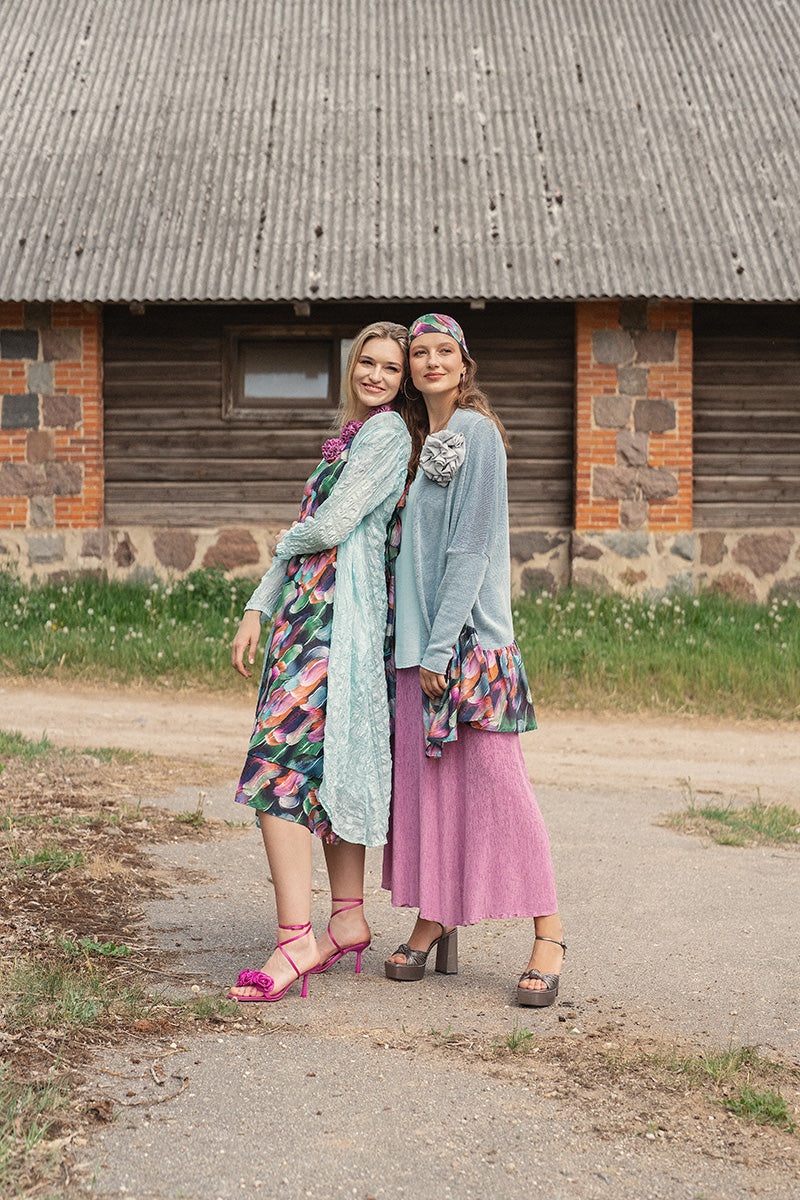 Flowy Ice Blue Light Silk Jacket