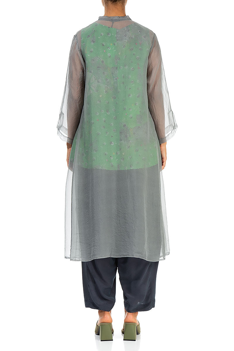 Flowy Sage Silk Chiffon Jacket