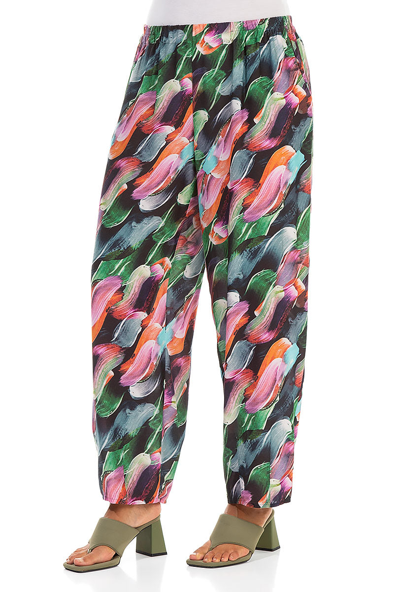 Taper Paint Charm Silk Bamboo Trousers
