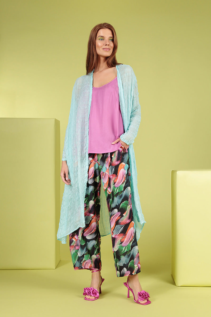 Taper Paint Charm Silk Bamboo Trousers