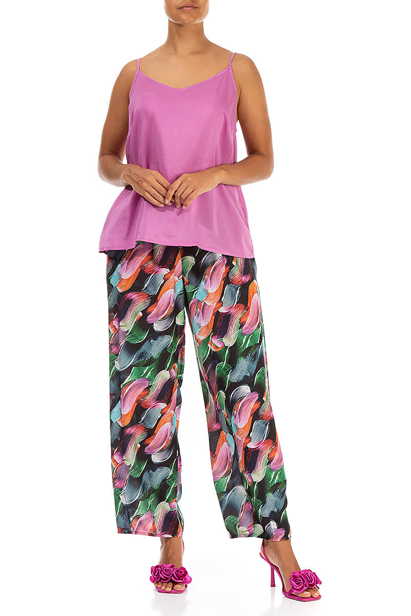 Taper Paint Charm Silk Bamboo Trousers