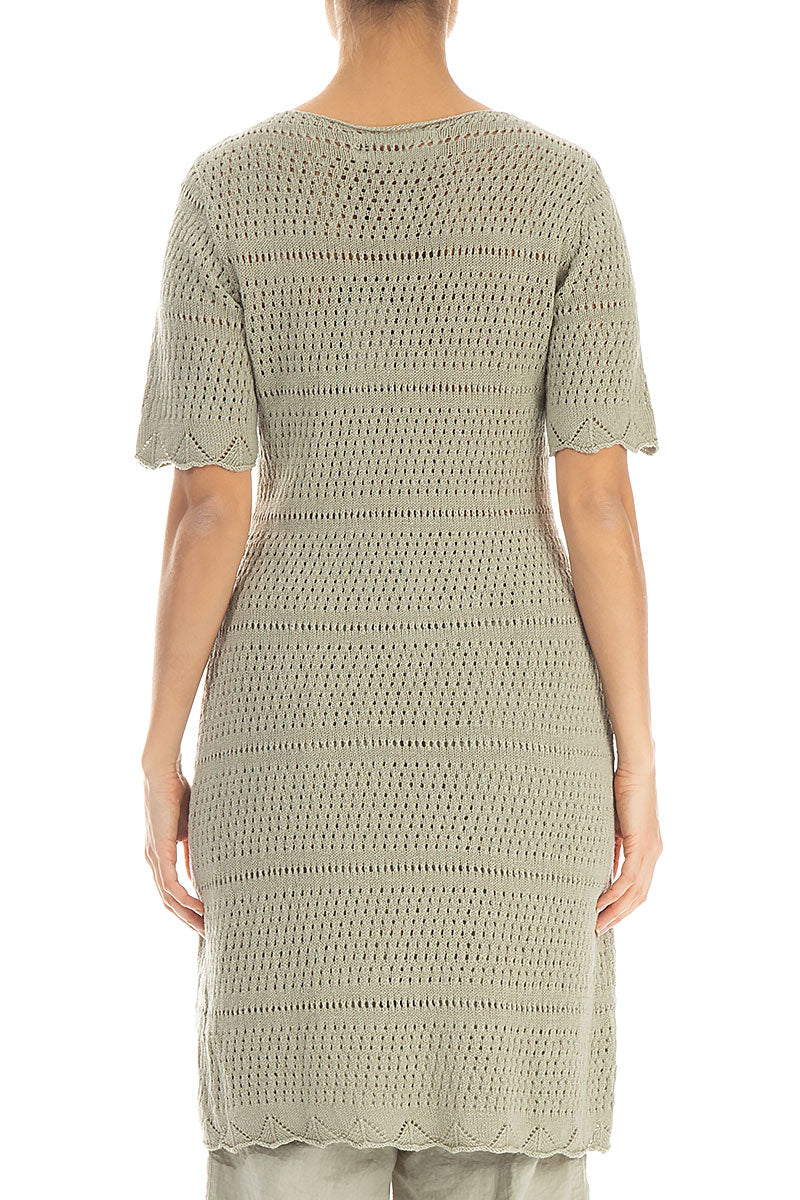 Knitted Laurel Green Linen Tunic Dress