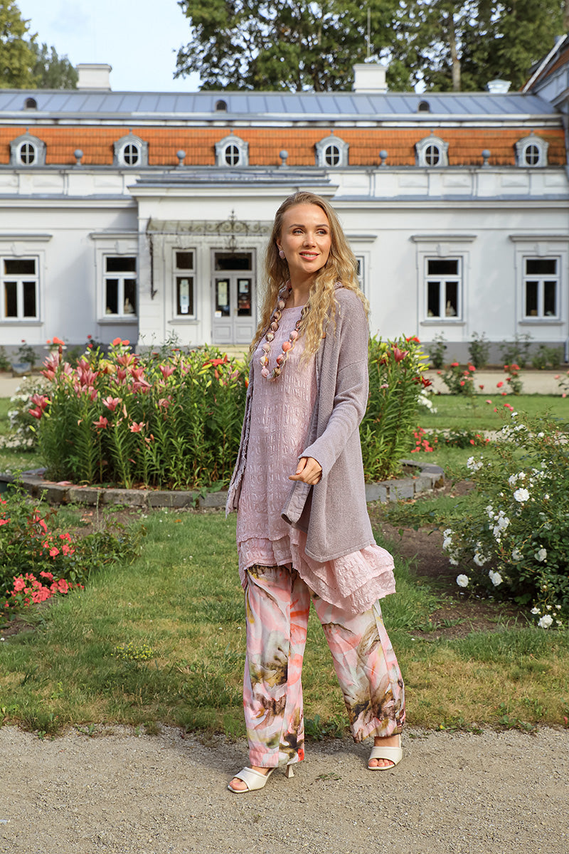 Layered Powder Pink Light Silk Tunic 6