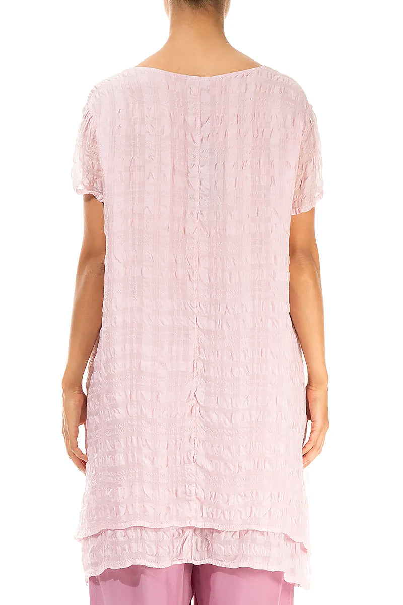 Layered Powder Pink Light Silk Tunic 2