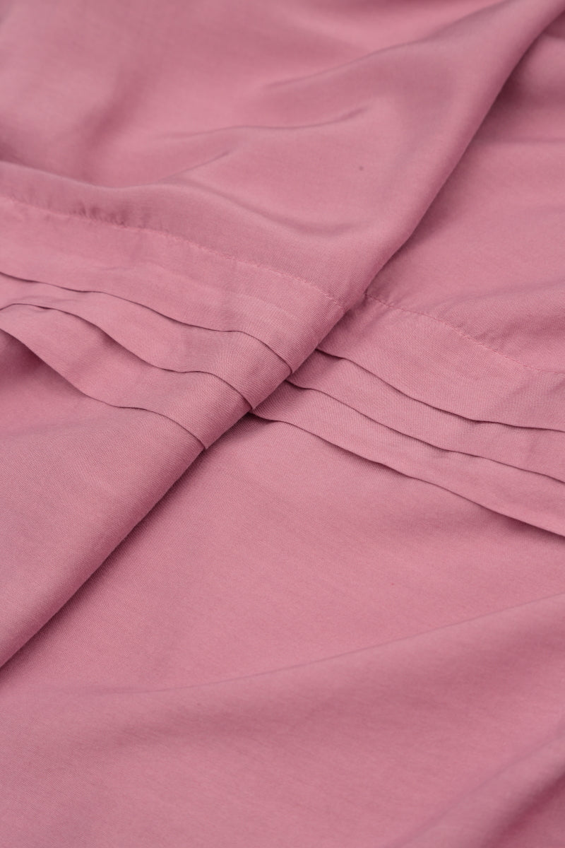 Longer Back Mauve Taupe Silk Bamboo Shirt