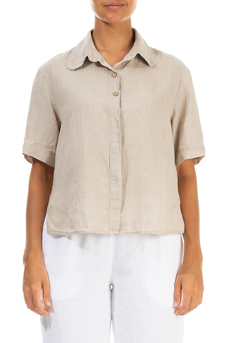 Longer Back Natural Linen Shirt