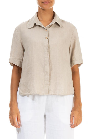 Longer Back Natural Linen Shirt