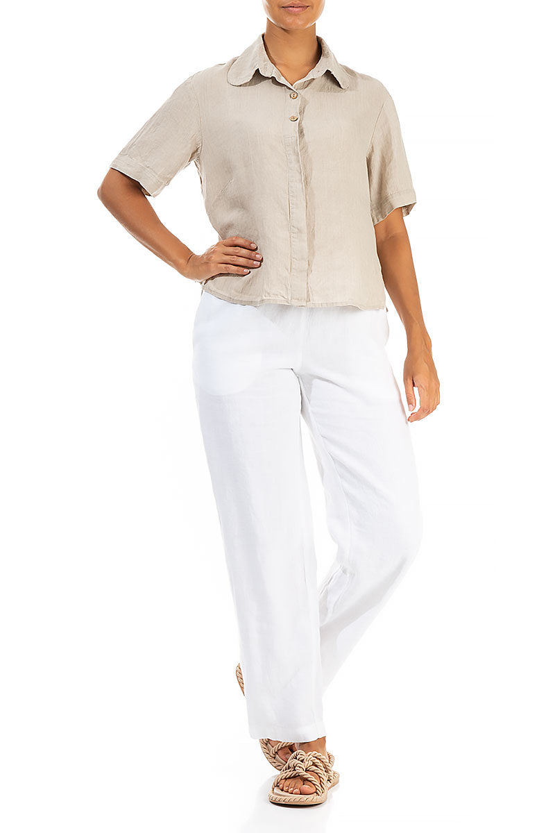 Longer Back Natural Linen Shirt